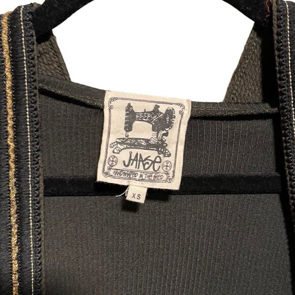 Jaase- Oversized Long Hooded Cardigan Open Front Sweater Olive Green Size XS - Picture 4 of 13